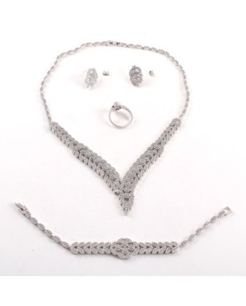Rhodium Plated Necklace Set