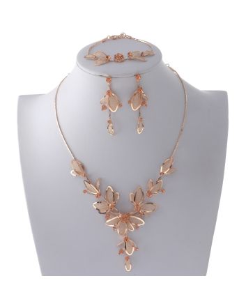 Metal Necklace Bracelet Set