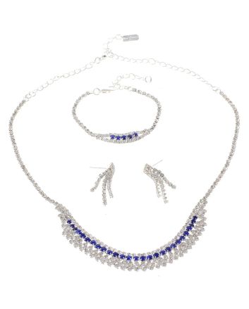 Rhinestone Necklace Bracelet Set 