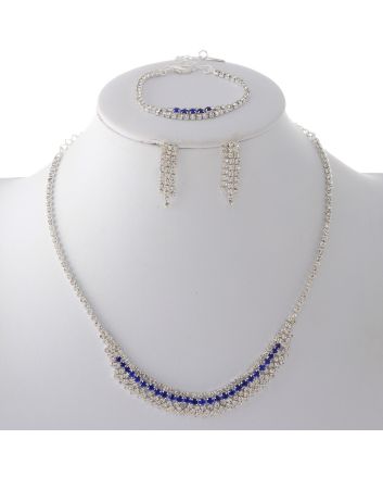Rhinestone Necklace Bracelet Set 