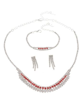 Rhinestone Necklace Bracelet Set 