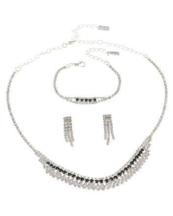 Rhinestone Necklace Bracelet Set 