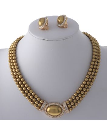 Synthetic Pearl Necklace Earring Set