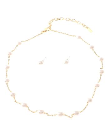 Pearl Necklace Earring Set