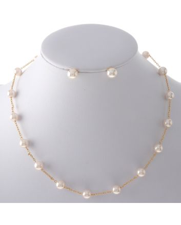Pearl Necklace Earring Set