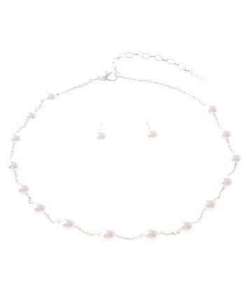 Pearl Necklace Earring Set
