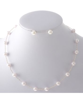 Pearl Necklace Earring Set