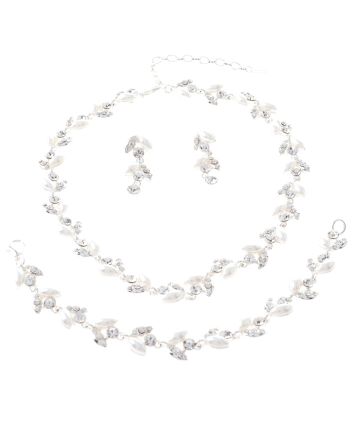 Synthetic Pearl Necklace Earring Set
