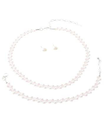 Synthetic Pearl Necklace Earring Set