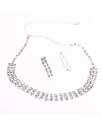 Fashion Rhinestone Choker Necklace Set
