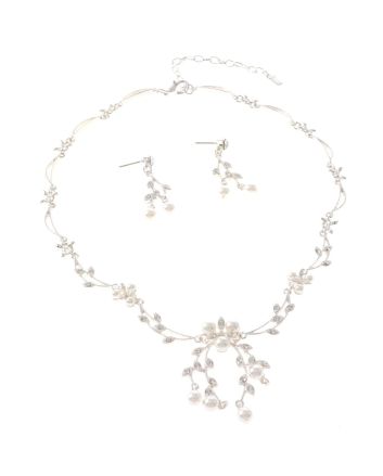 Synthetic Pearl Necklace Earring Set