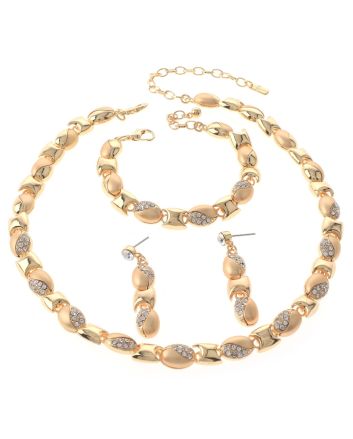 Metal Chain Necklace Earring Set