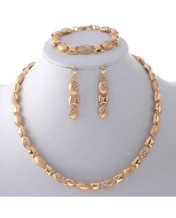 Metal Chain Necklace Earring Set