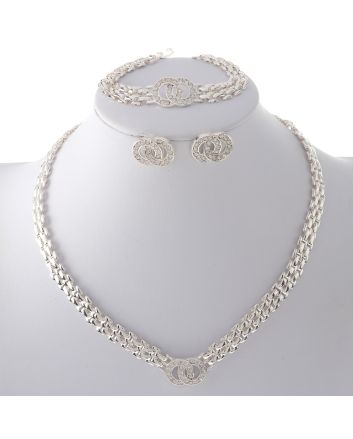 Metal Chain Necklace Earring Set