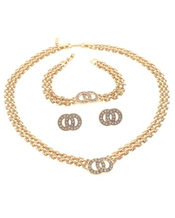 Metal Chain Necklace Earring Set