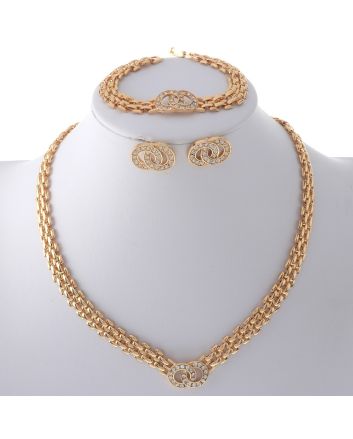 Metal Chain Necklace Earring Set
