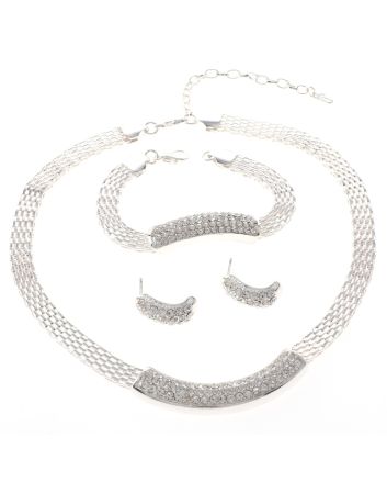 Metal Chain Necklace Earring Set