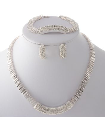 Metal Chain Necklace Earring Set
