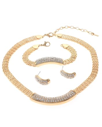 Metal Chain Necklace Earring Set