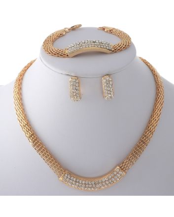 Metal Chain Necklace Earring Set