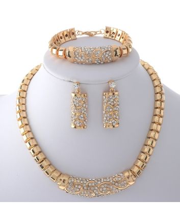 Metal Chain Necklace Earring Set