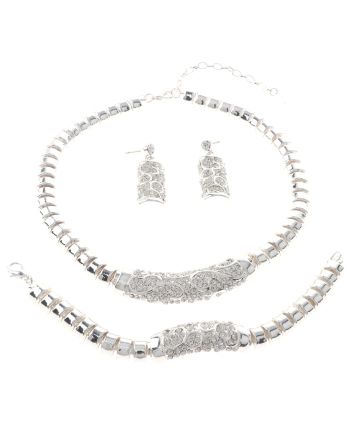 Metal Chain Necklace Earring Set