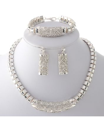 Metal Chain Necklace Earring Set
