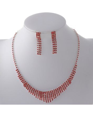 Rhinestone Necklace Earring Set