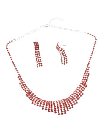 Rhinestone Necklace Earring Set