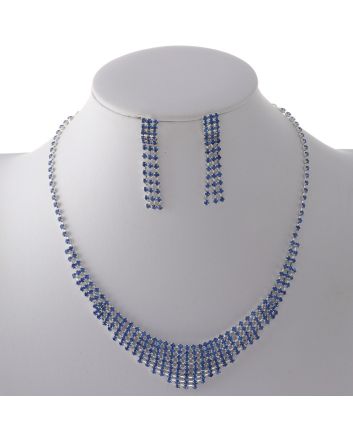 Rhinestone Necklace Earring Set