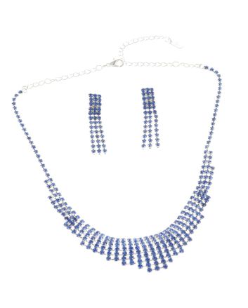 Rhinestone Necklace Earring Set