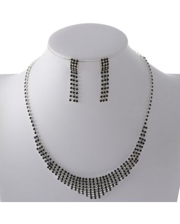 Rhinestone Necklace Earring Set