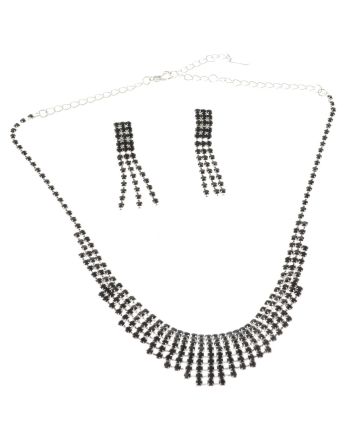 Rhinestone Necklace Earring Set