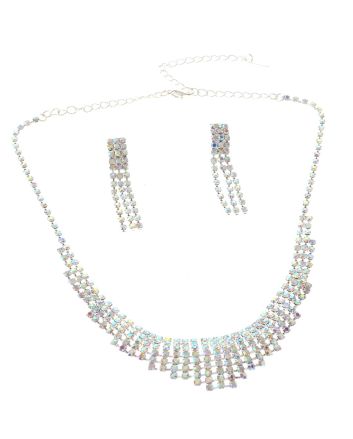 Rhinestone Necklace Earring Set
