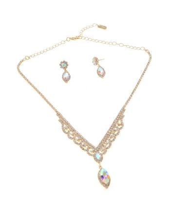 Rhinestone Necklace Earring Set