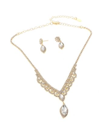 Rhinestone Necklace Earring Set