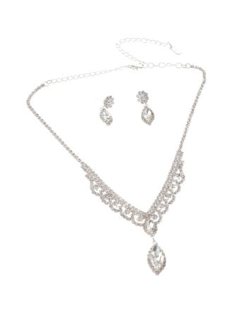 Rhinestone Necklace Earring Set