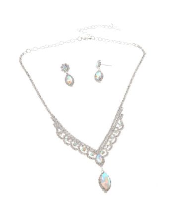 Rhinestone Necklace Earring Set