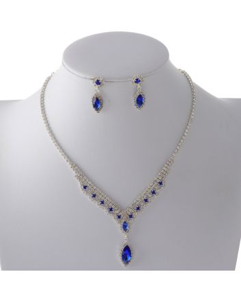 Rhinestone Necklace Earring Set