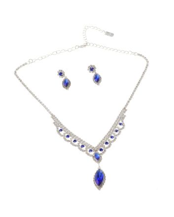 Rhinestone Necklace Earring Set