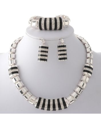Metal Chain Necklace Earring Set