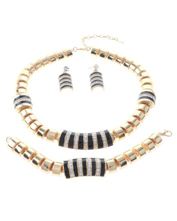 Metal Chain Necklace Earring Set