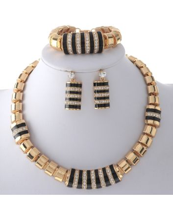 Metal Chain Necklace Earring Set