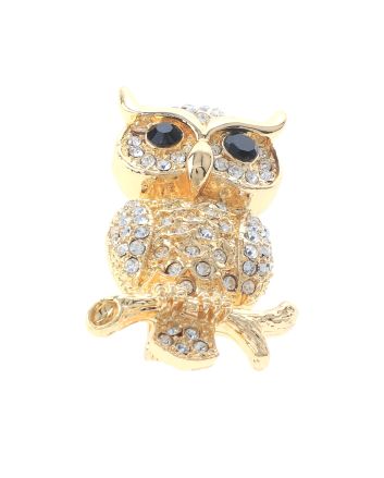 Crystal Owl Brooch  