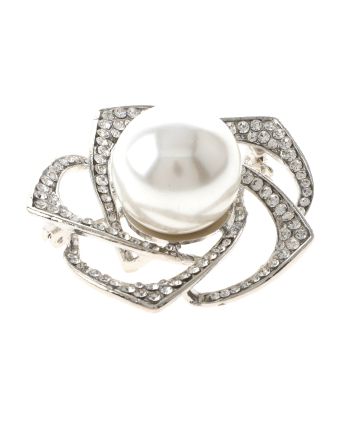 Medium Size Crystal Rose Brooch