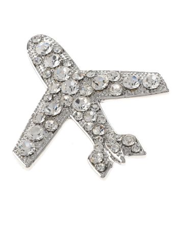 Crystal Air Plane Brooch