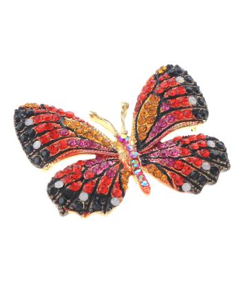 Rhinestone Butterfly Brooch  