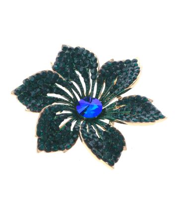 Crystal Rhinestone Flower Brooch