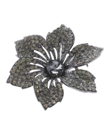 Crystal Rhinestone Flower Brooch
