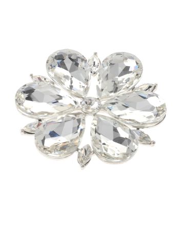 Large Crystal Flower Brooch